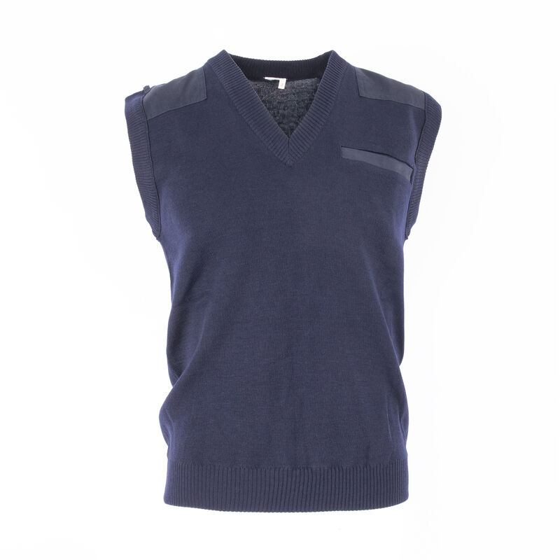 Dutch Navy Blue Wool V-Neck Sweater Vest | Unissued, , large image number 0